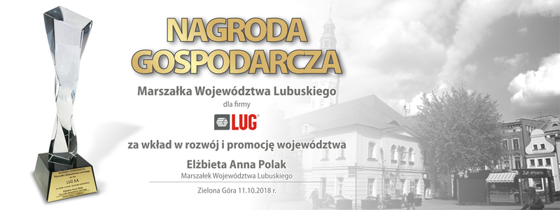LUG laureatem Nagrody Gospodarczej  Marszałka Województwa Lubuskiego 2018